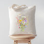 Wild Flowers Bouquet Tote Shopping Bag, thumbnail 2 of 4