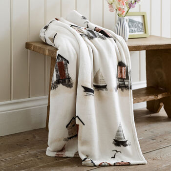 Sheringham Beach Hut Supersoft Textured Throw, 2 of 5