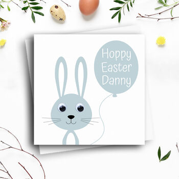 Personalised Hoppy Easter Bunny Card, 2 of 5
