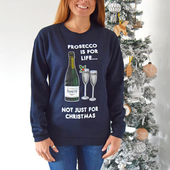 'Prosecco Is For Life' Christmas Jumper, 4 of 10