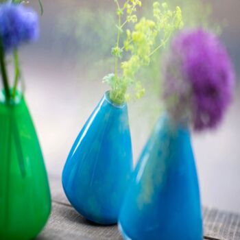 Tumbling Vase H12 D10 Cm Blue Glass, 2 of 5