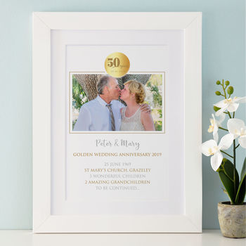 Personalised Golden Wedding Anniversary Photo Art, 2 of 9