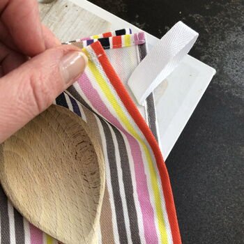 Happy Imperfecto Stripe Cotton Tea Towel, 2 of 2
