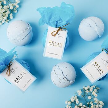 Relax You Deserve It Lavender Luxury Bath Bomb Gift, 3 of 5