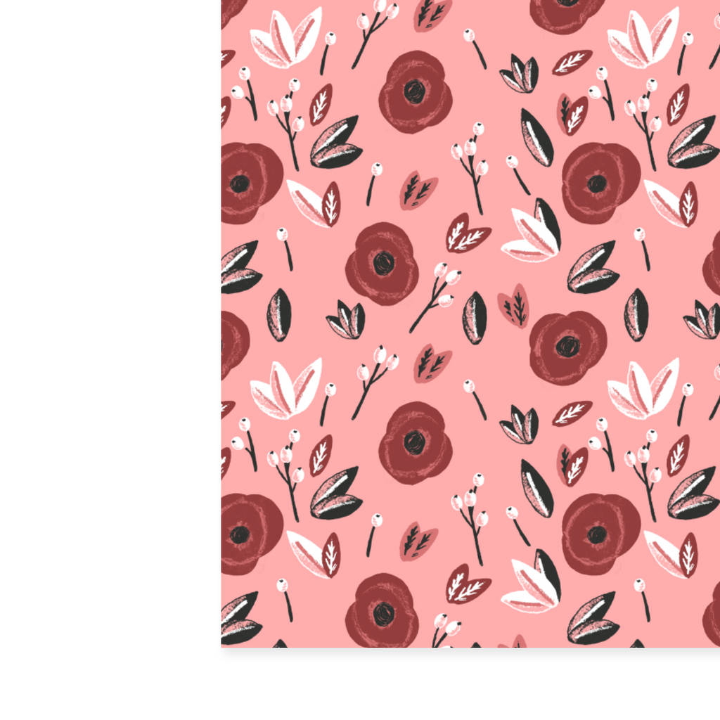 Floral Gift Wrap Three Large Sheets By Alex Foster Illustration