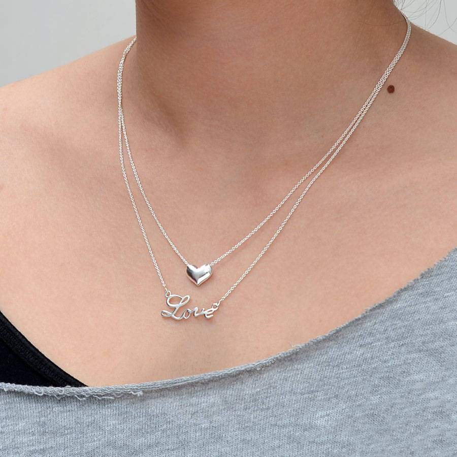 Sterling Silver Love Layered Necklace By Martha Jackson Sterling Silver