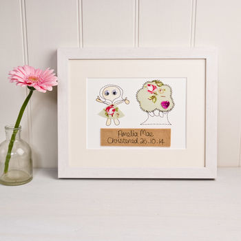 Personalised Christening Embroidered Artwork, 7 of 7