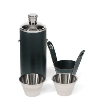 Hunter Hip Flask With Two Cups, 2 of 4