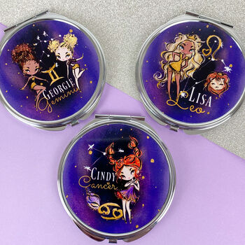 Zodiac Personalised Starsign Compact Mirror, 3 of 8