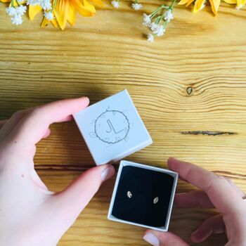 Tiny Leaf Studs In Sterling Silver, 3 of 4