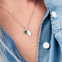 Birthstone Necklace With Diamonds In Sterling Silver, thumbnail 1 of 12