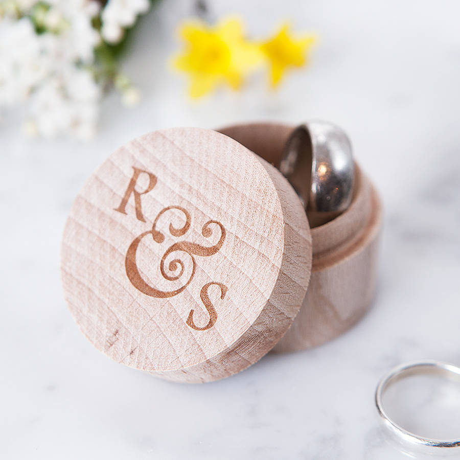 Personalised Ampersand Wedding Ring Box, 1 of 5
