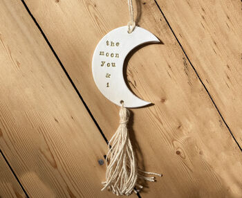 Personalised Moon Keepsake Gift, Moon Ornament, Decoration Plaque Kids Room, Nursery Decor, 5 of 5