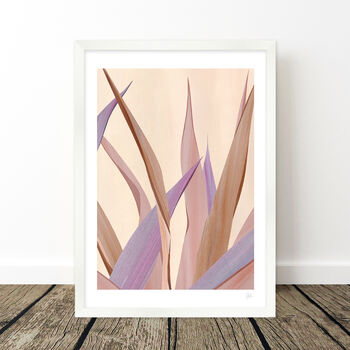 Beige And Lavender Abstract Leaf Art Print, 7 of 9