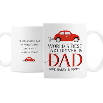 Personalised Worlds Best Taxi Driver Dad Ceramic Mug, 4 of 4