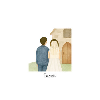 Church Wedding Personalised Fine Art Print, 6 of 8
