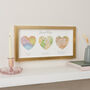 Your Story Map Hearts 50th Wedding Anniversary Wall Art, thumbnail 2 of 3