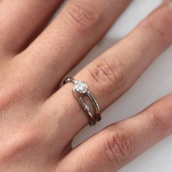 Moissanite And Gold Twig Engagement Ring, 12 of 12