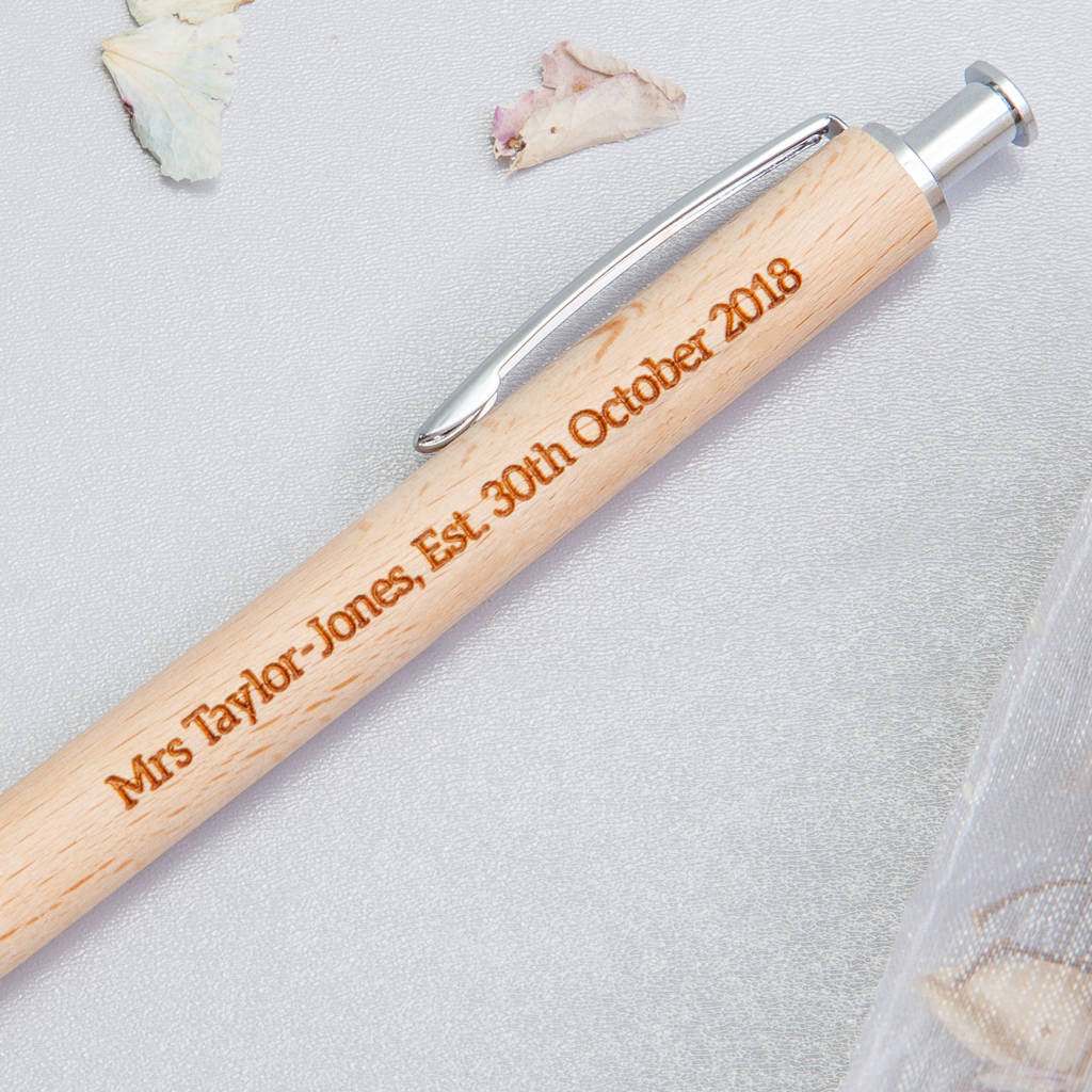 Engraved Wooden Personalised Gift Pens For Her By British and Bespoke