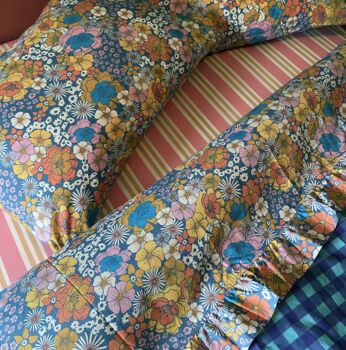 Vintage Floral Organic Cotton Double Flat Sheet, 5 of 8