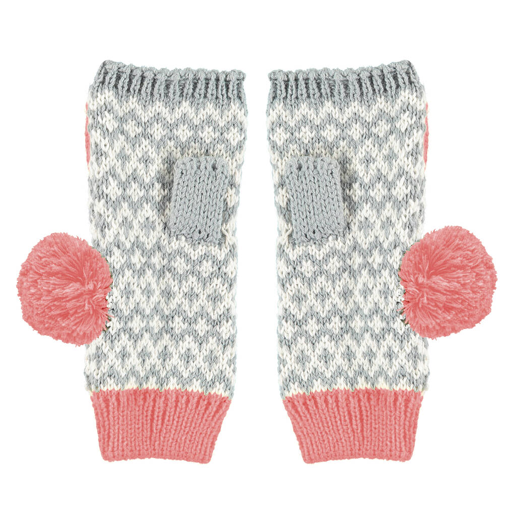 Pink Asymmetric Fingerless Gloves By Lowie