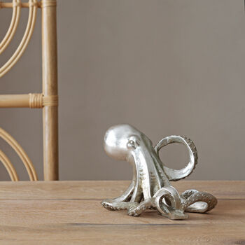 Octopus Wine Bottle Holder In Gold, And Silver, 3 of 9