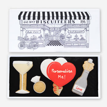 Personalised Hand Iced Engagement Letterbox Biscuits, 4 of 7
