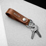 Handmade Personalised Special Date Thick Leather Belt Loop Keyring, thumbnail 3 of 6