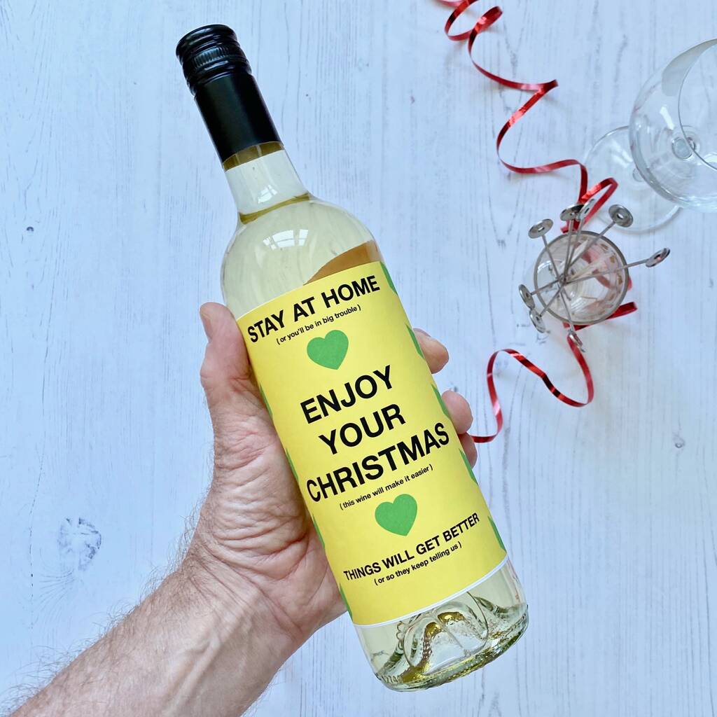 Government Warning Christmas Wine Labels By Adam Regester Design