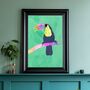 Custom Toucan Bird Rainbow Personalised Art Print, thumbnail 1 of 7