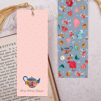 Teacup And Teapot Bookmark With Coloured Tassel, 2 of 3