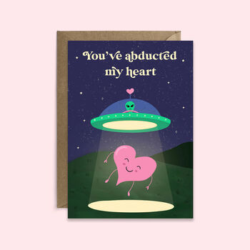 You've Abducted My Heart Funny Space Anniversary Card, 4 of 4
