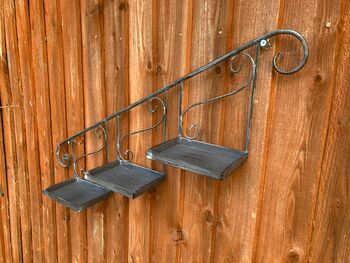 Grey Metal Wall Mounted Planter Stand Vintage Style, 10 of 11