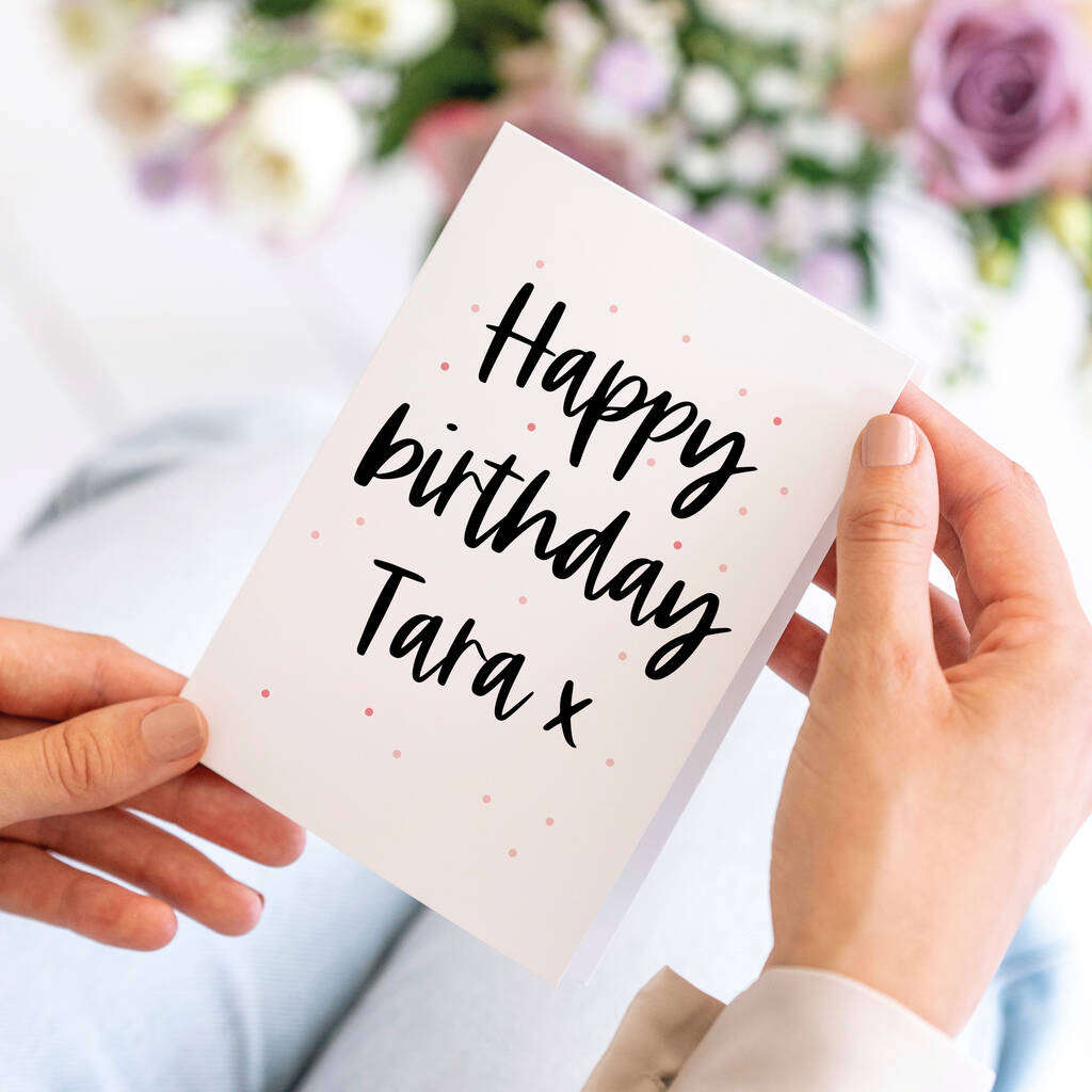Personalised Happy Birthday Calligraphy Card, 1 of 3