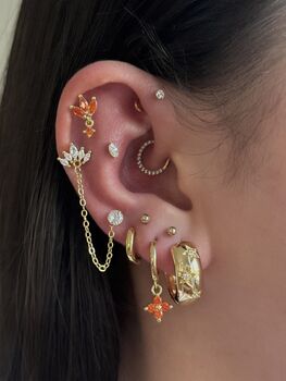 Orange Chain And Hoop Set, 2 of 3