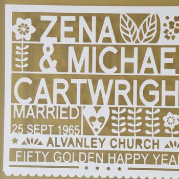 Personalised 50th Golden Wedding Anniversary Gift, 2 of 5