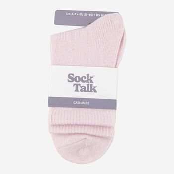 Pure Cashmere Luxury Ankle Socks Ethically Sourced Light Pink, 3 of 4