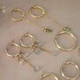 She Blooms Hoops Gold Vermeil And Peridots, thumbnail 3 of 8