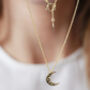 Crescent Moon Necklace In Silver Or 18ct Gold Vermeil, thumbnail 4 of 8
