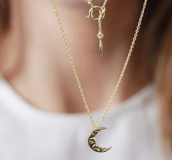 Crescent Moon Necklace In Silver Or 18ct Gold Vermeil, 4 of 8