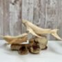 Hand Carved Wooden Whale Pair Sculpture Ornament, thumbnail 2 of 12