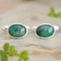 5ct Natural Emerald Cufflinks In Sterling Silver Oval Gemstone Cufflinks, thumbnail 1 of 2
