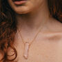 Gold Tone Rose Quartz Pendant Necklace, thumbnail 4 of 6