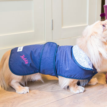 Personalised Liberty Print Fleecy Dog Coat, 2 of 8