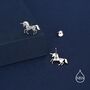 Oxidised Sterling Silver Unicorn Fossil Stud Earrings, thumbnail 3 of 12