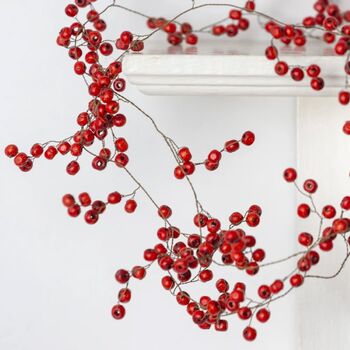 Red Wooden Berry Garland | 185cm Long, 2 of 4