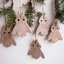 Handmade Ceramic Christmas Owl Ornament Decoration, thumbnail 3 of 7