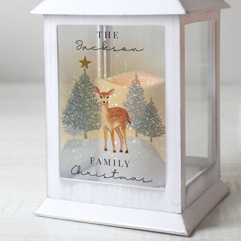 Personalised Christmas Deer White LED Lantern – Christmas Ornament, 3 of 5