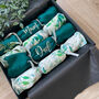 Personalised Reusable Floral Green Christmas Crackers, thumbnail 5 of 9