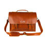 Personalised Buffalo Leather Classic Messenger In Tan, thumbnail 3 of 9